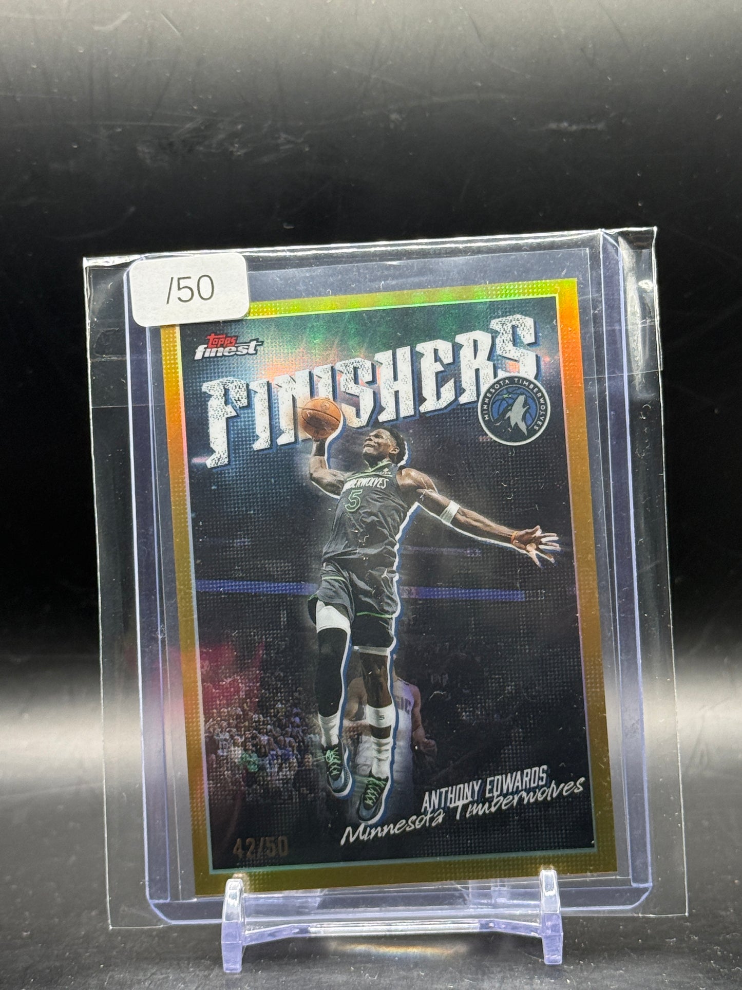 2025-26 Topps Finest NBA Anthony Edwards Minnesota Timberwolves Gold Finishers 42/50