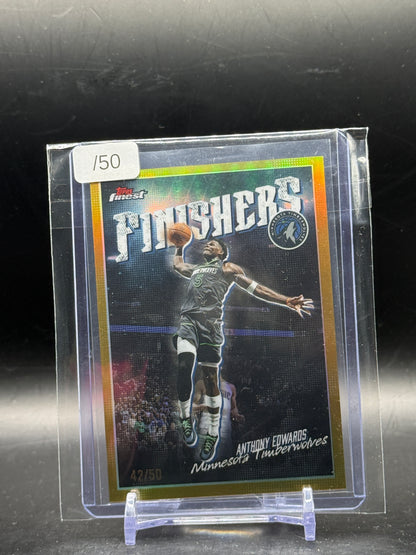 2025-26 Topps Finest NBA Anthony Edwards Minnesota Timberwolves Gold Finishers 42/50