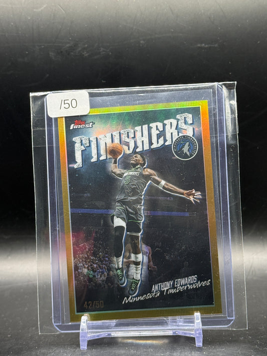 2025-26 Topps Finest NBA Anthony Edwards Minnesota Timberwolves Gold Finishers 42/50