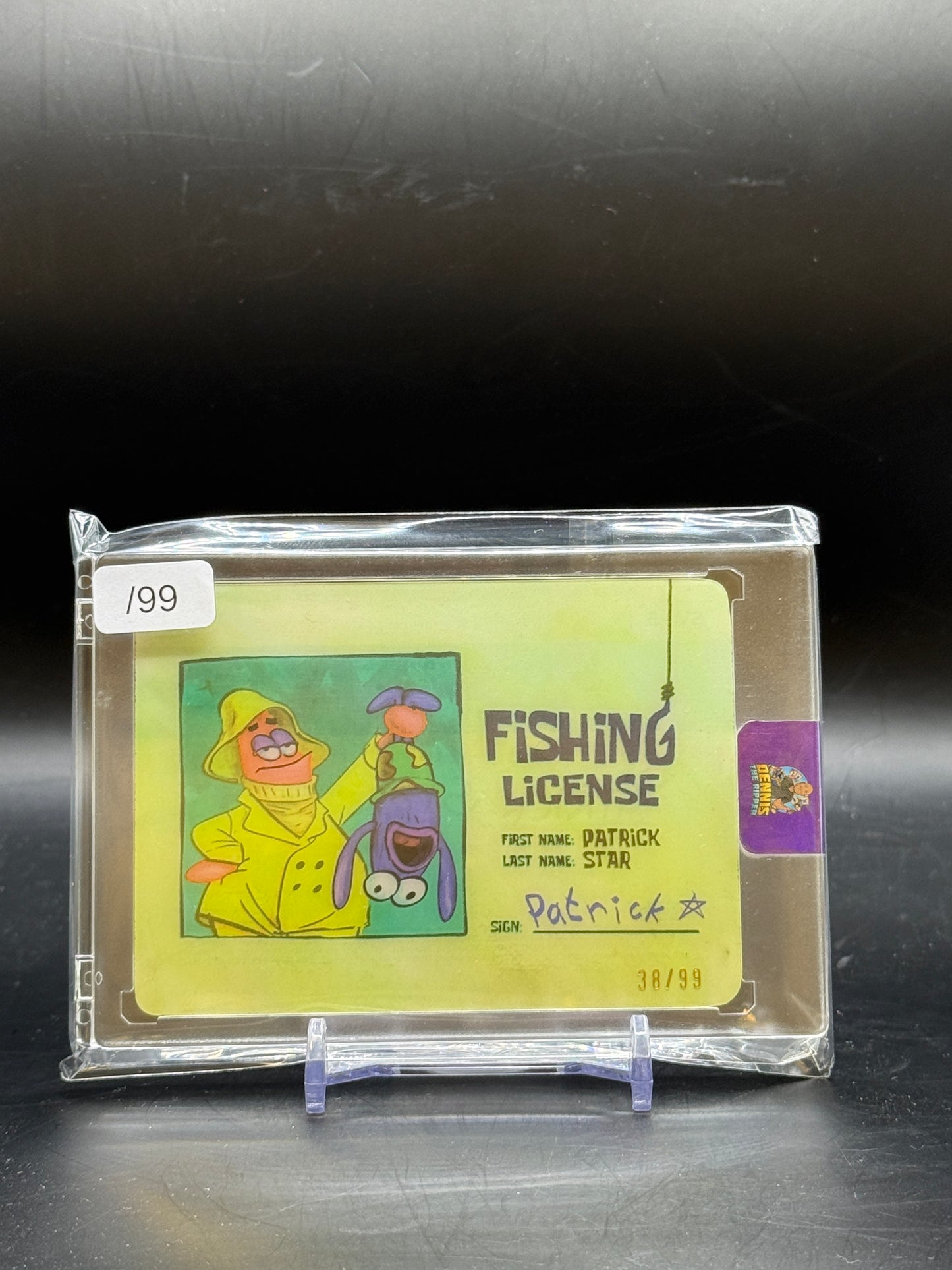 2025 Topps Chrome Spongebob SquarePants 25th Patrick Star Patrick's Fishing License 38/99