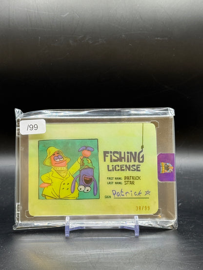 2025 Topps Chrome Spongebob SquarePants 25th Patrick Star Patrick's Fishing License 38/99