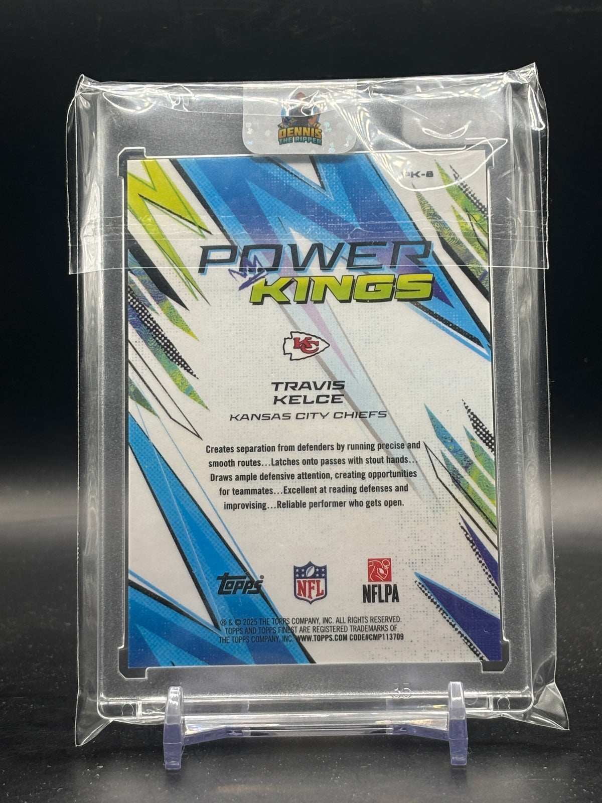 2025 Topps Finest NFL Travis Kelce Kansas City Chiefs Orange Geometric Power Kings 02/25