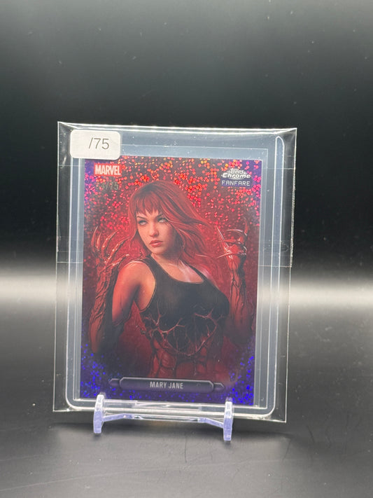 2026 Topps Chrome Marvel Comics Mary Jane Purple Fanfare 34/75