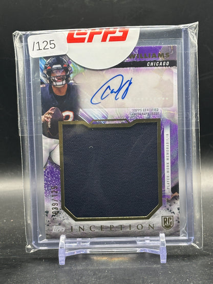 2024 Topps Inception NFL Caleb Williams Chicago Bears Rookie Jumbo Patch Auto 39/125