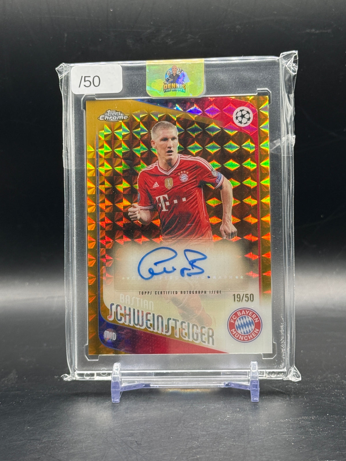 2025-26 Topps Chrome UCC Bastian Schweinsteiger FC Bayern München Gold Geometric Auto 19/50