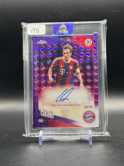 2025-26 Topps Chrome UCC Philip Lahm FC Bayern München Purple Geometric Auto 53/75