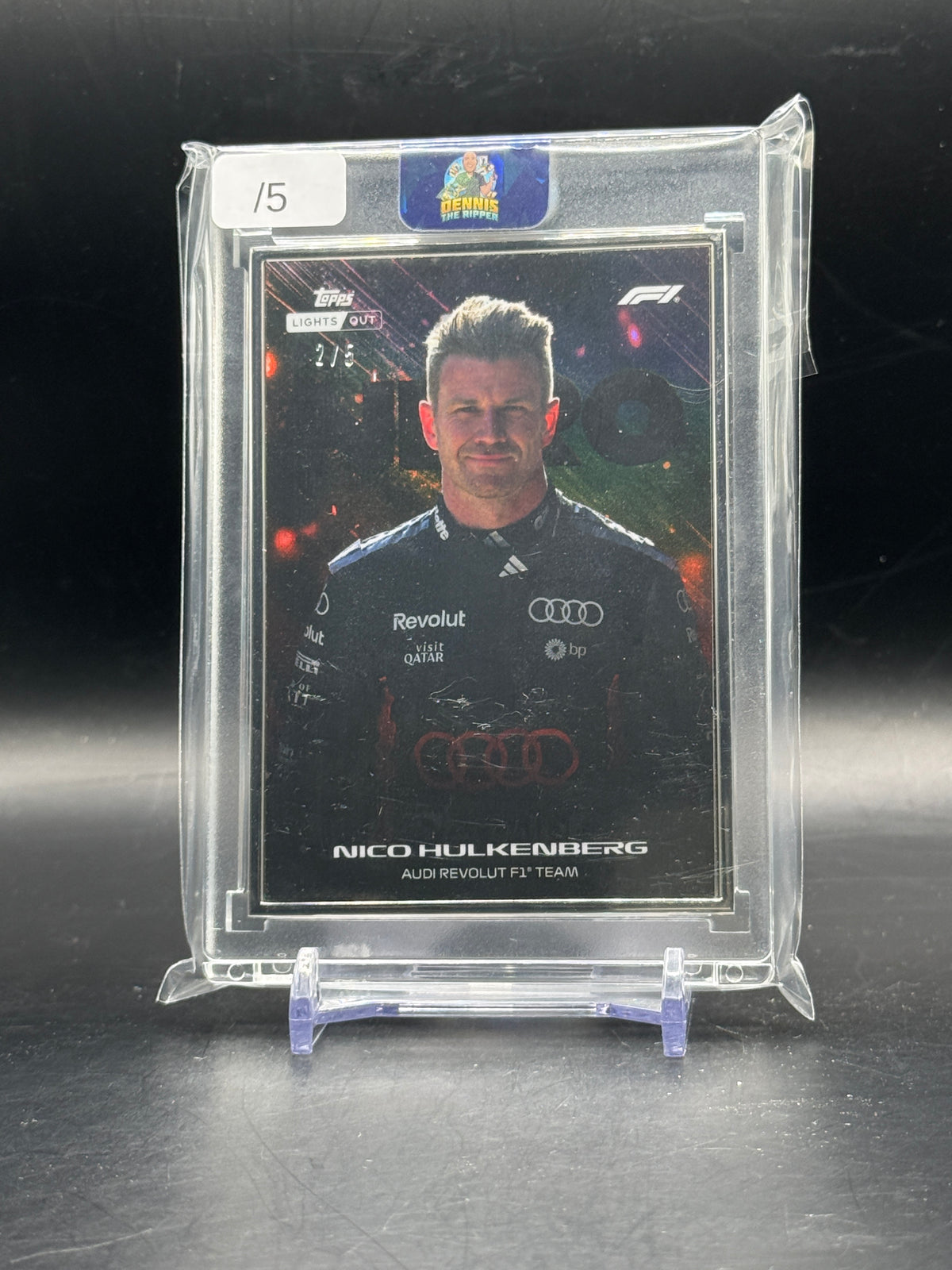 2026 Topps Lights Out F1 Nico Hulkenberg Audi Revolut Nero Gold Frame 2/5