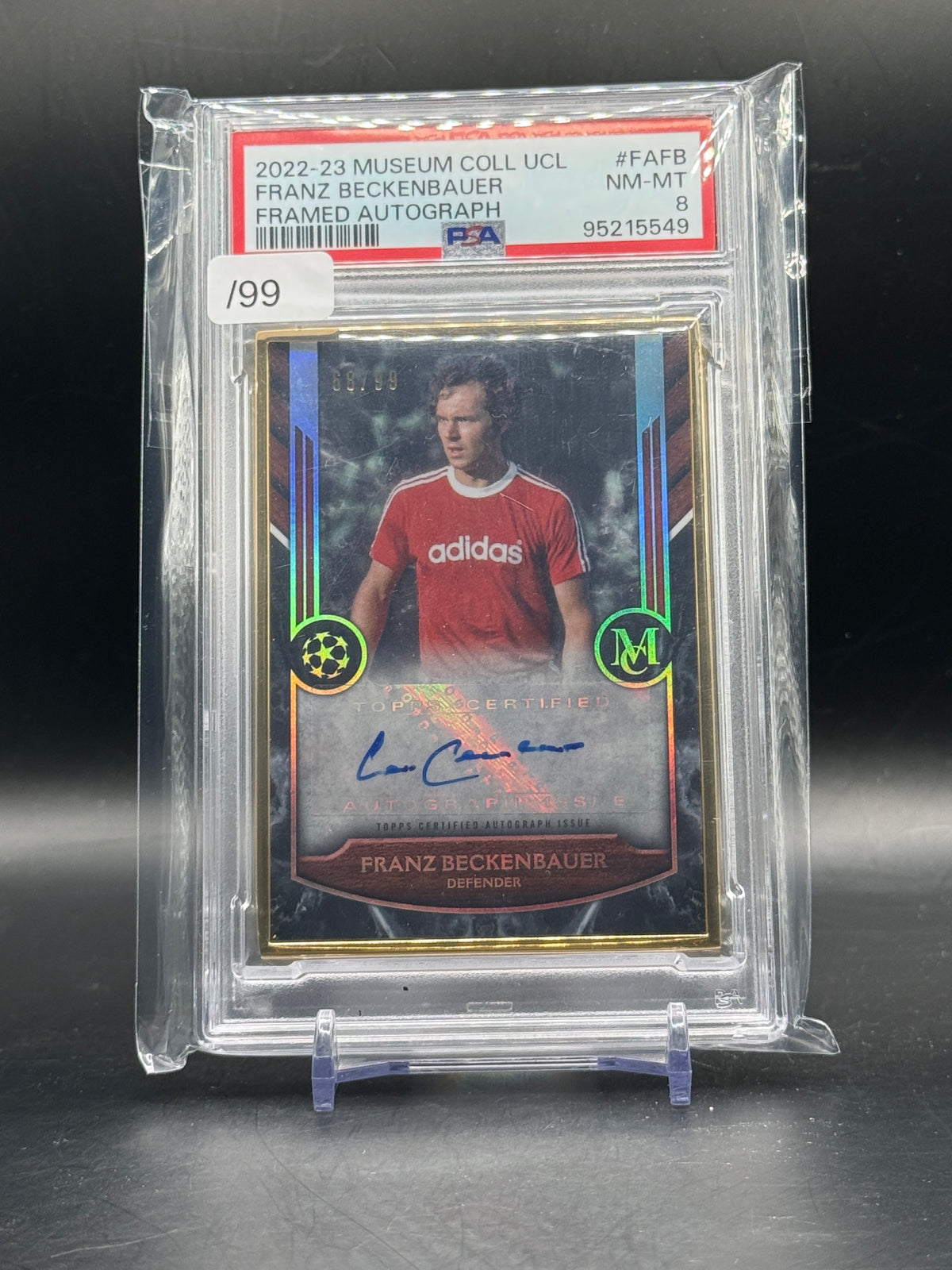 2022-23 Topps Museum UCL Franz Beckenbauer FC Bayern München Framed Auto 68/99 PSA 8 95215549
