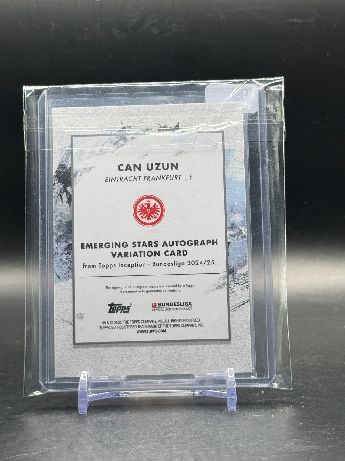 2024-25 Topps Inception Bundesliga Can Uzun Eintracht Frankfurt Blue Auto 71/99