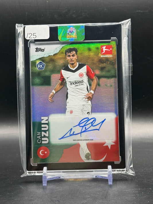 2024-25 Topps Bundesliga International Stars Can Uzun Eintracht Frankfurt Orange Auto 14/25