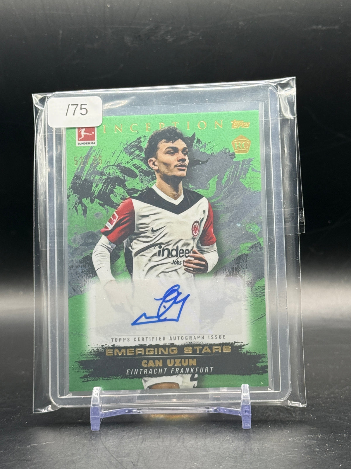 2024-25 Topps Inception Bundesliga Can Uzun Eintracht Frankfurt Green Auto 51/75
