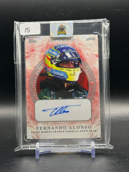 2026 Topps Eccelenza F1 Fernando Alonso Aston Martin Aramco Red Auto 3/5