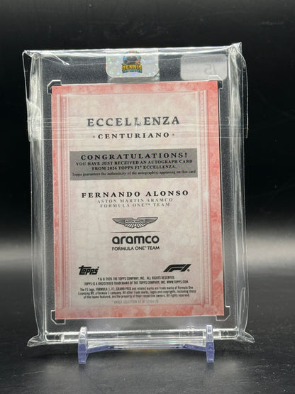 2026 Topps Eccelenza F1 Fernando Alonso Aston Martin Aramco Red Auto 3/5