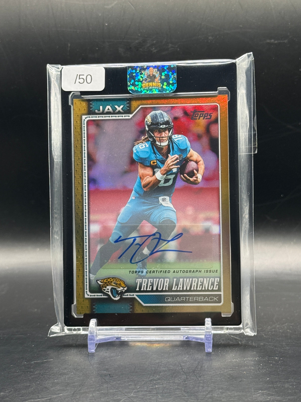 2026 Topps Flagship NFL Trevor Lawrence Jacksonville Jaguars Gold Auto 23/50