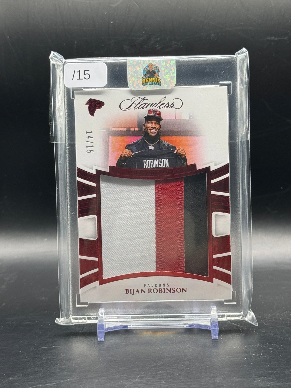 2025 Panini Flawless NFL Bijan Robinson Atlanta Falcons Red Patch 14/15