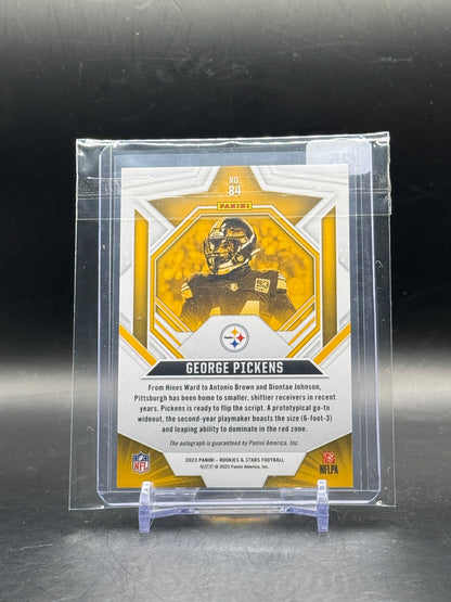 2023 Panini Rookies & Stars NFL George Pickens Pittsburgh Steelers Purple Auto 06/25