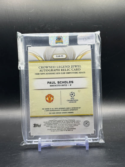 2024-25 Topps Reverence UCC Paul Scholes Manchester United Crowned Legend Jewel Purple Auto 50/50