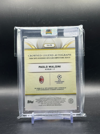 2024-25 Topps Reverence UCC Paolo Maldini AC Milan Crowned Legend Purple Auto 25/50