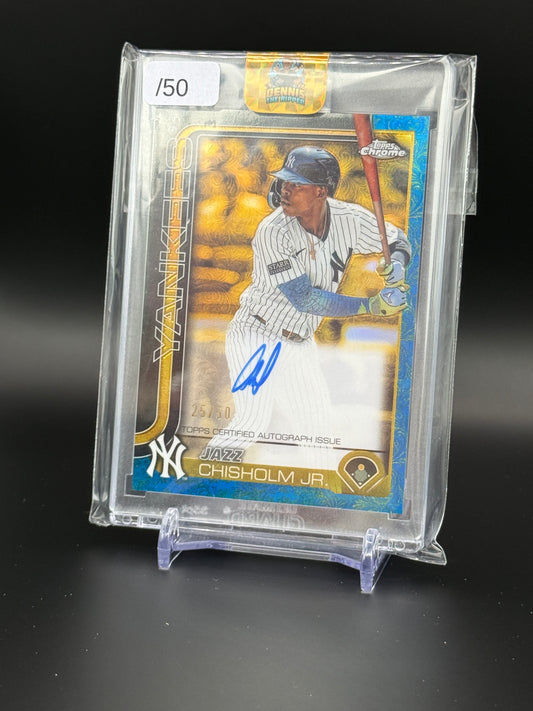 2025 Topps Gilded MLB Jazz Chisholm Jr. New York Yankees Gold Blue Auto 25/50