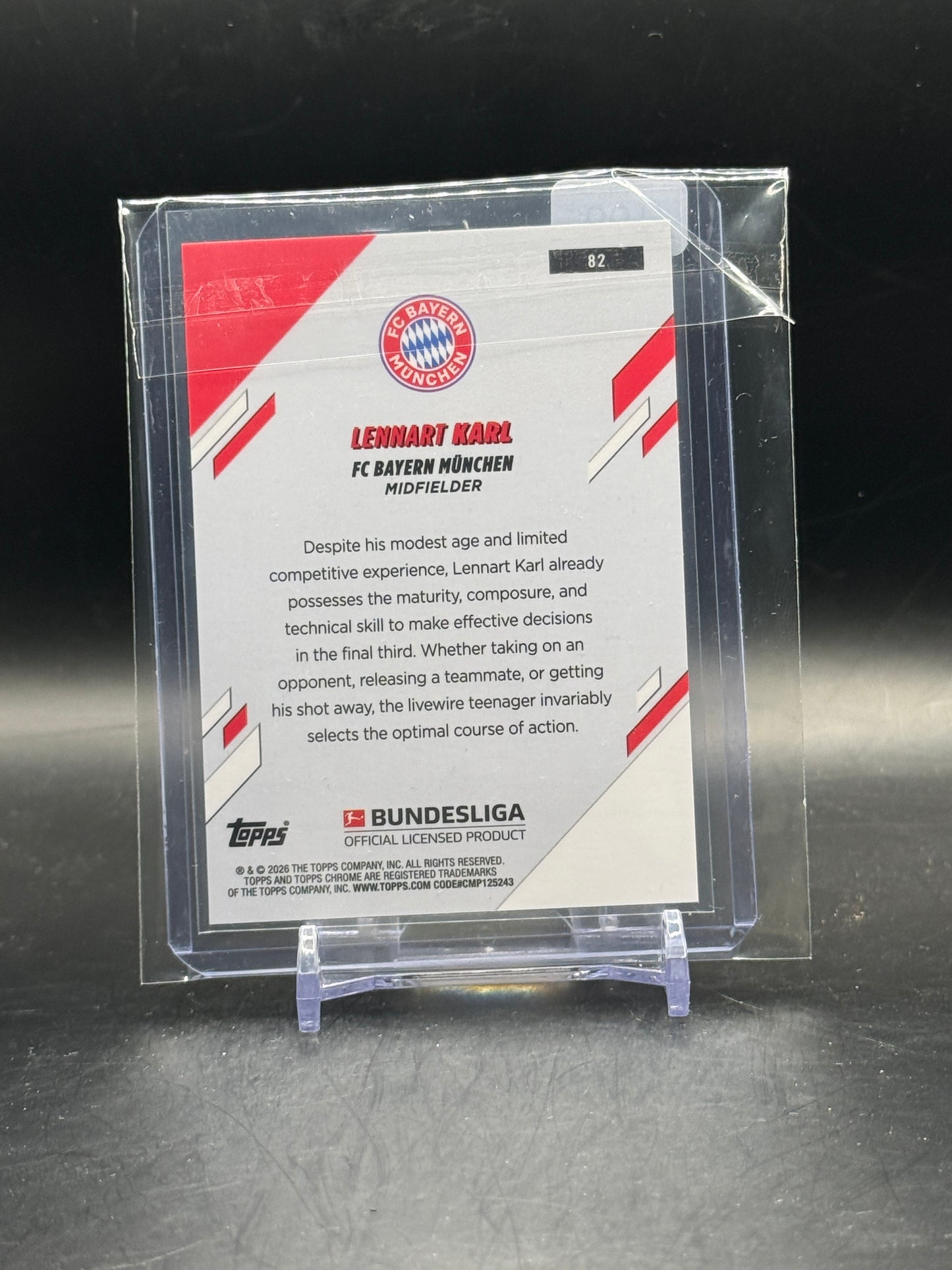 2025-26 Topps Chrome Bundesliga Lennart Karl FC Bayern München Aqua Mini Diamond 109/199