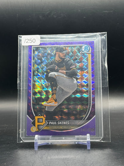 2025 Topps Bowmann Chrome MLB Paul Skenes Pittsburgh Pirates Purple Geometric 147/250