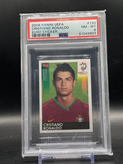 2008 Panini UEFA Euro Sticker Cristiano Ronaldo Portugal PSA 8 61049883