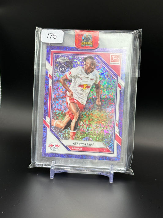 2025-26 Topps Chrome Bundesliga Yan Diomande RB Leipzig Mini Diamond Purple 74/75