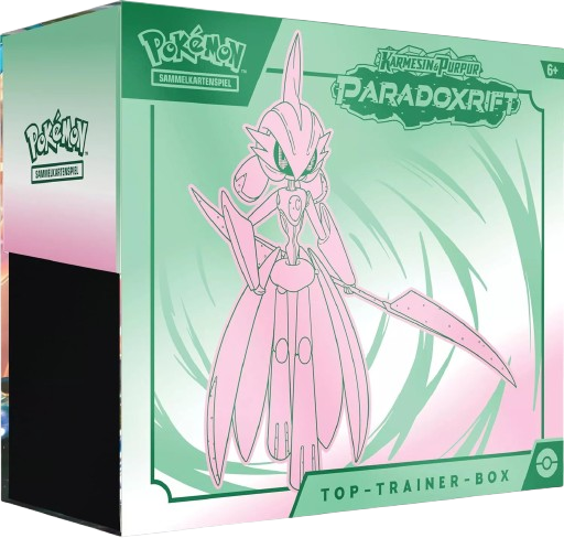 Pokémon KP04 Karmesin & Purpur Paradoxrift Top Trainer Box Eisenkrieger Zukunft (DE)