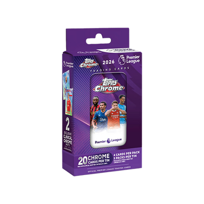 2026 Topps Chrome Premier League Soccer Tin Box